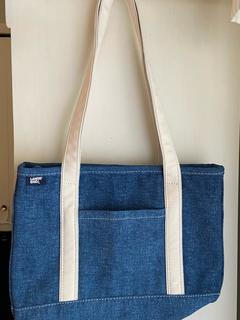 NEW LandsEnd Denim Tote - Picture 3 of 6